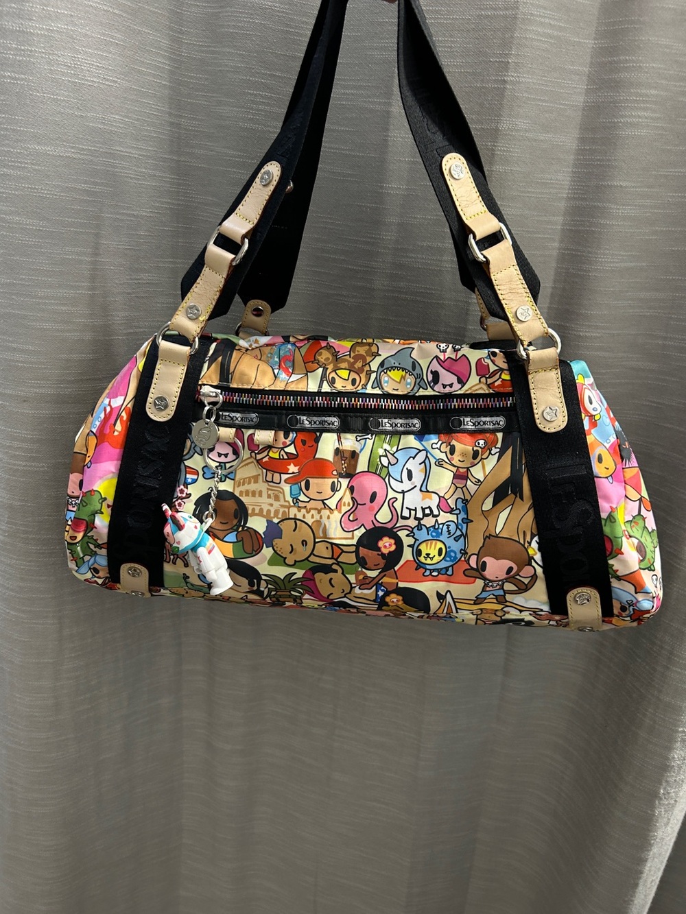 Vintage tokidoki for LeSportsac Spiaggia Gioco Duffle Bag + Qee Charm